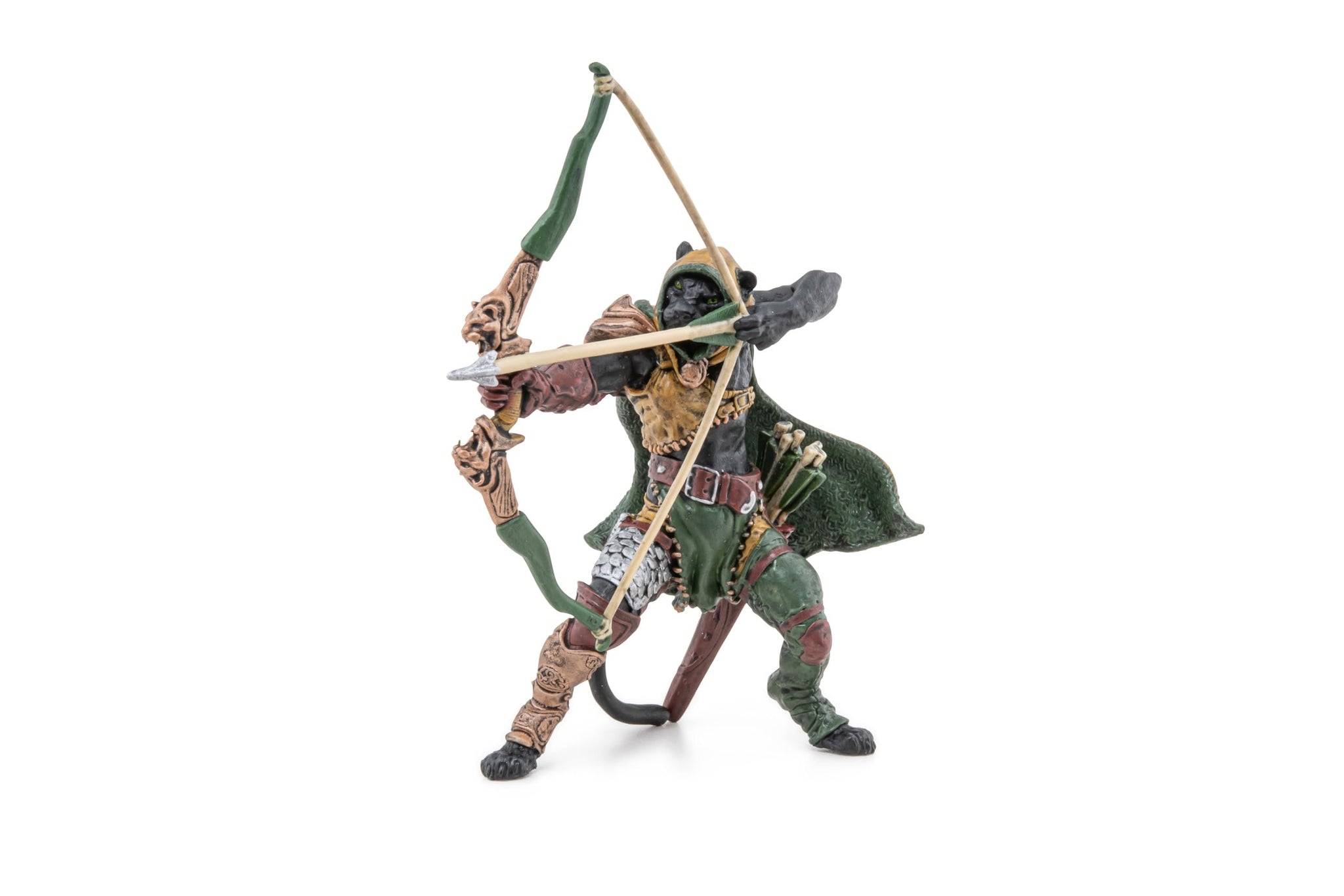 Papo - Mutant Panther Figure with Bow and Arrows - Hand Painted Fantasy Animal Warrior Toy for Kids Age 3+ - 9 cm - Durable Plastic - Medieval Creature Fantasy Collection - 36039