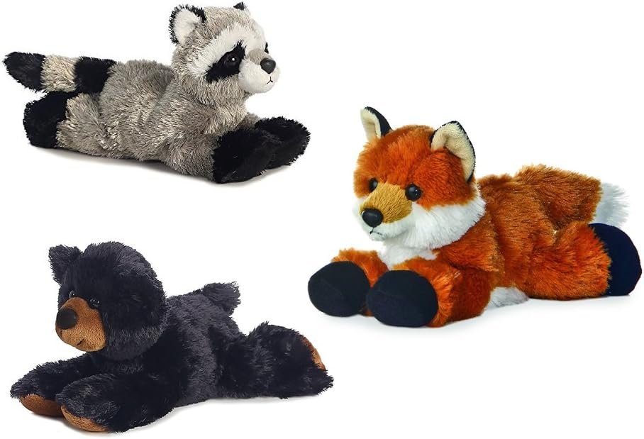 Aurora Rascal Raccoon Foxie Fox Sullivan Black Bear Mini Flopsie 8" Bundle