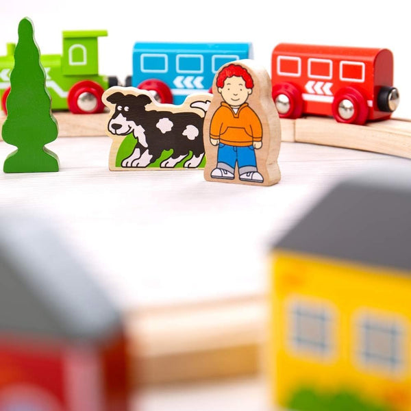 Bigjigs Rail, First Train Set, Wooden Train Set, Train Gifts for Kids, Train Set for 3 Year Old Boys, Train Toy, Trains for Toddlers, Bigjigs Train Set