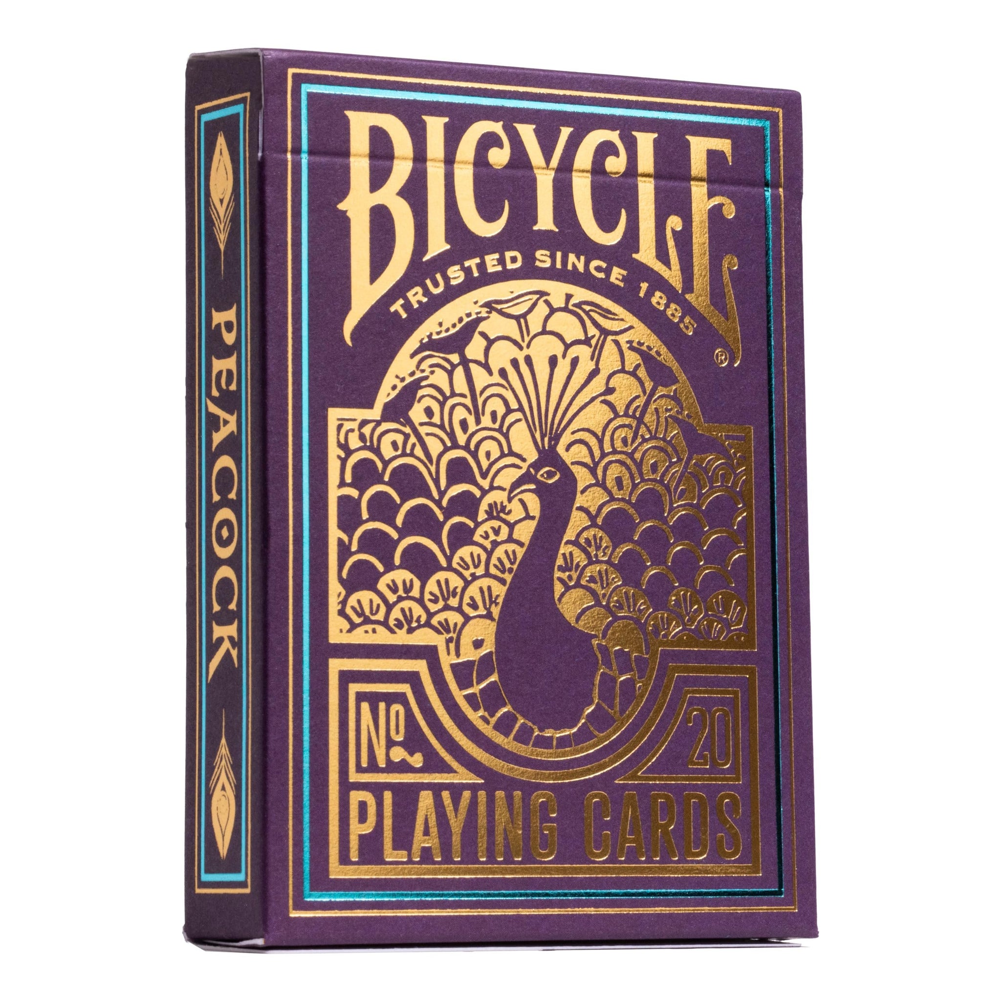 Bicycle Peacock Purple Premium Playing Cards - Gold Cold Foil Accents, Dazzling Design, Smooth Finish, Poker Size Standard Index