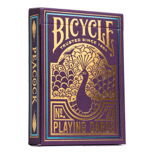Bicycle Peacock Purple Premium Playing Cards - Gold Cold Foil Accents, Dazzling Design, Smooth Finish, Poker Size Standard Index