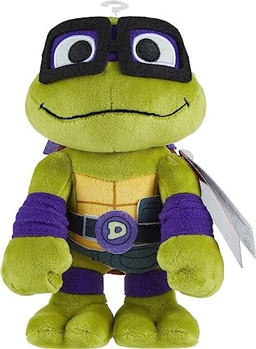 Mattel Teenage Mutant Ninja Turtles: Mutant Mayhem Donatello Plush Toy, 8 Inch Purple Masked Soft Doll of TMNT Movie Character Tech Genius Planner Donnie