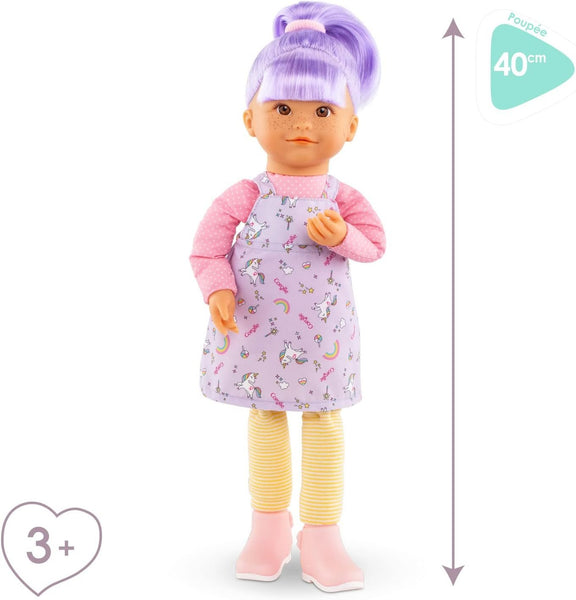 Corolle Rainbow Doll Céléna Soft Body Rag Doll - Easy-to-Style Long, Silky Hair, Vanilla-Scented, 16 Inches