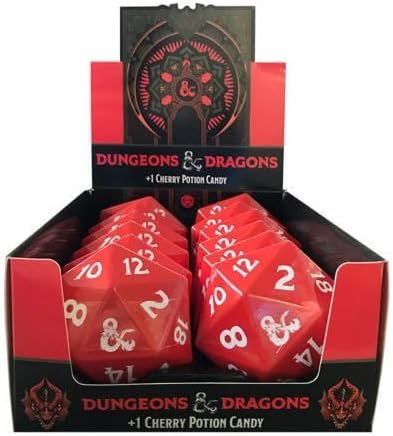 Dungeon and Dragons D&D DND D20 +1 Potion Sour Candy Collectible Tin - One (1) Tin - Sour Cherry Flavor