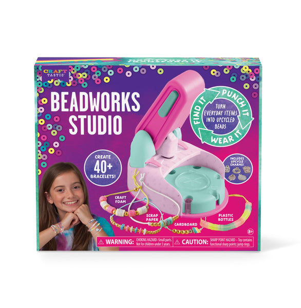 Craft-tastic Beadworks Studio Friendship Bracelet Making Kit - Kids Bracelets, Arts and Crafts, Friendship Bracelet Kit, Make 40+ Bracelets, Ages 8+
