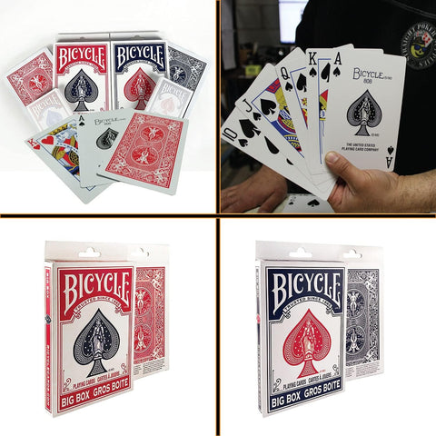 Bicycle Big Box Playing Cards, Pack of 2 Oversized Giant Jumbo Decks, Great for Kids, Seniors and Magic Tricks, 7 x 4.5 Inches