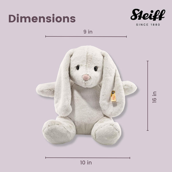 Steiff Hoppie Rabbit Premium Stuffed Animal Toy, Soft Cuddly Friends (Light Grey, 16")