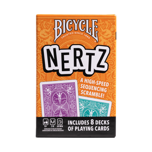 Bicycle Nertz Playing Card Game, 8 Decks of Playing Cards, Fast, Fun, Competitive Multiplayer Solitaire Game, Up to 8 Players, Jumbo Index
