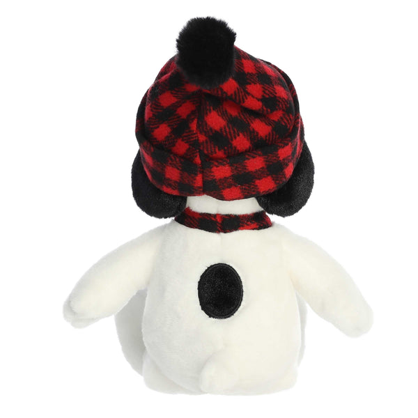 Aurora® Festive Peanuts® Winter Plaid Snoopy Stuffed Animal - Classic Characters - Lasting Memories - White 11 Inches