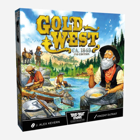 Trick Or Treat Studios Gold West CA. 1849 2nd Edition Board Game - Wild West Resource Strategy Game, Euro-Style Mancala Mechanics & Mining, Territory & Contracts Gameplay, 2-4 Players Ages 14+
