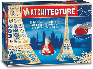 Matchitecture - Eiffel Tower - Wooden Beam Construction Kit - Cut, Glue and Assemble to Create a 3D Design - 1150 Pieces, 1+ Players Ages 14+