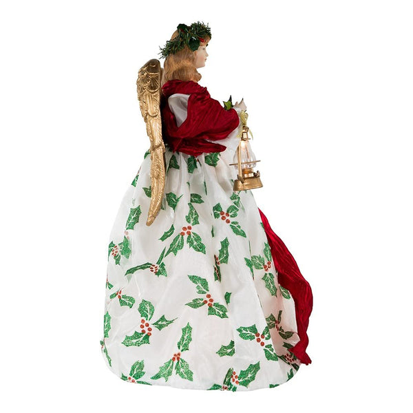 Kurt S. Adler 16" UL 10-Light Holiday Formal Angel Tree Topper, Festive Christmas Decoration