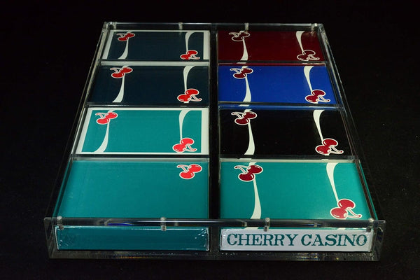 Carat X4x2 Clear Acrylic Eight Playing Card Deck Case, Magnetic 8 Deck Storage Display Holder for Collectible Poker Cards