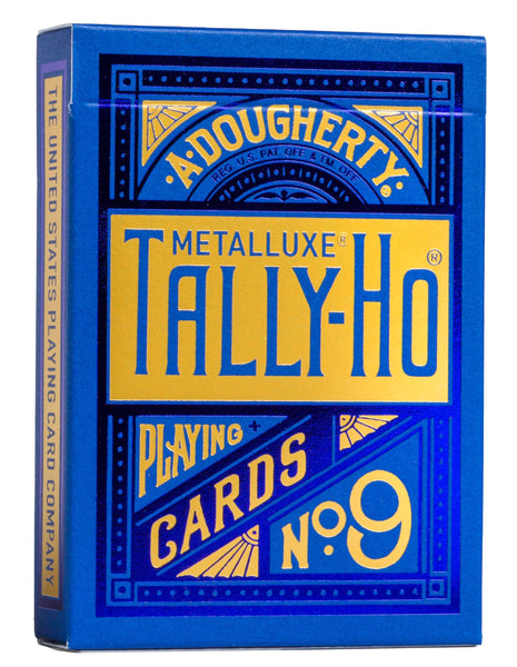 Tally-Ho MetalLuxe Blue Premium Playing Cards, Poker Size Standard Index