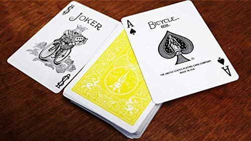 Bicycle Rider Back Yellow Playing Cards, Poker Size Standard Index, Classic Deck of Cards for Poker, Blackjack, Family Game Night, Card Games & Magic Tricks