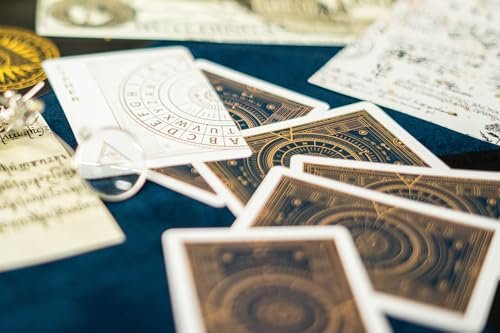 Bicycle Cypher Premium Playing Cards, Gold Foil, Encrypted Messages, Poker Size Standard Index
