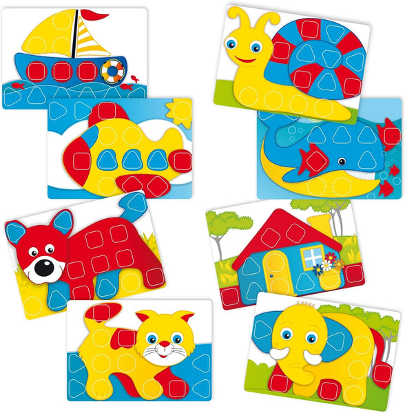 Quercetti Early Development Toy For Learning Shapes & Colors For Ages 18 Months & Up Pixel Baby Basic Colourful