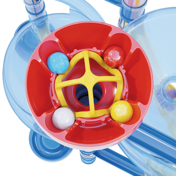 Quercetti - Migoga Run - Ocean - 93pc Marble Ball Run, Track Building Toy, Slide-Bridges-Spirals-Pipes, Colorful STEM Construction Playset, Kids 5+