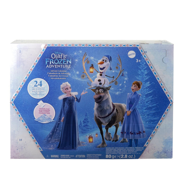 Mattel Disney Frozen Toys, Anna & Elsa Small Doll Advent Calendar with 2 Friend Figures, Moldable Sand & 24 Play Pieces, Inspired by Olaf’s Frozen Adventure