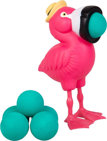 Hog Wild Flamingo Popper Toy - Shoot Foam Balls Up to 20 Feet - 6 Balls Included - Age 4+