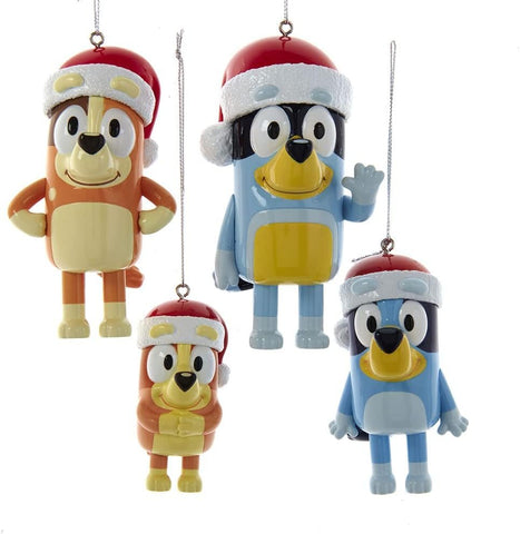 Bluey™ and Family Ornaments, 4-Piece Set