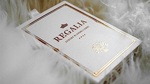 Shin Lim Regalia White Luxury Playing Cards - Poker Size, Gold-Foil Finish, Cartamundi Fine Linen Stock