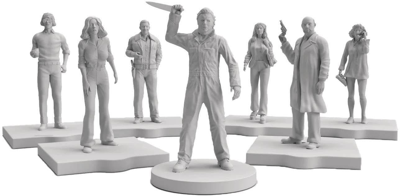 Trick Or Treat Studios Halloween (1978) Miniature Characters - 7-Piece 40 mm Paintable Collectible Horror Movie Figurines Set For Board Game Expansion & Display