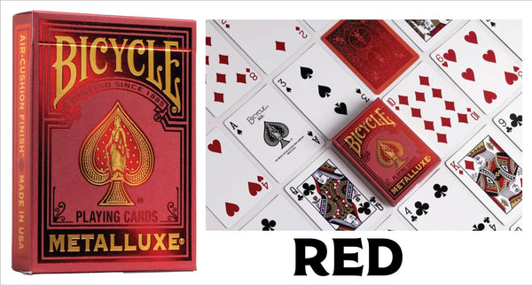 Bicycle Metalluxe Premium Playing Cards Collector's Bundle - Set of 6 Decks in Stunning Gold, Green, Red, Silver, Orange, and Blue Finishes