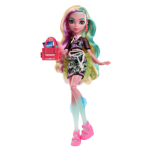 Monster High Lagoona Blue Day Out Doll with Accessories, Articulated Poseable Fashion Doll, Ocean-Inspired Outfit & Themed Accessories, Ages 4+, HXH94
