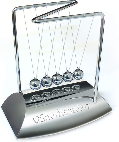 Smithsonian Newton's Cradle Science Activity Set, STEM Momentum and Energy Transfer Demonstration Toy, Newton's Third Law Desk Display for Kids 8+, Classroom and Homeschool Learning
