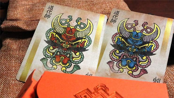 Kings Wild Project Ronin Playing Cards 4-Deck Set (Spades, Clubs, Diamonds, and Hearts Clans) - Standard Edition, Poker Size, Custom Index, Kuniyoshi-Inspired Samurai Artwork