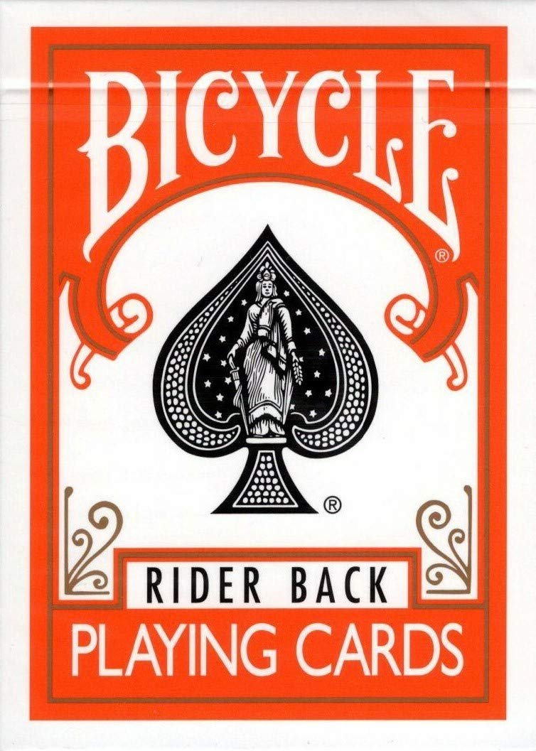 Bicycle Rider Back Orange Playing Cards, Poker Size Standard Index, Classic Deck of Cards for Poker, Blackjack, Family Game Night, Card Games & Magic Tricks