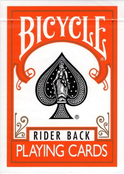 Bicycle Rider Back Orange Playing Cards, Poker Size Standard Index, Classic Deck of Cards for Poker, Blackjack, Family Game Night, Card Games & Magic Tricks