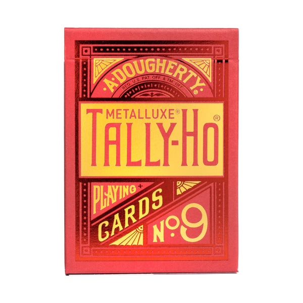 Tally-Ho MetalLuxe Red Premium Playing Cards, Poker Size Standard Index