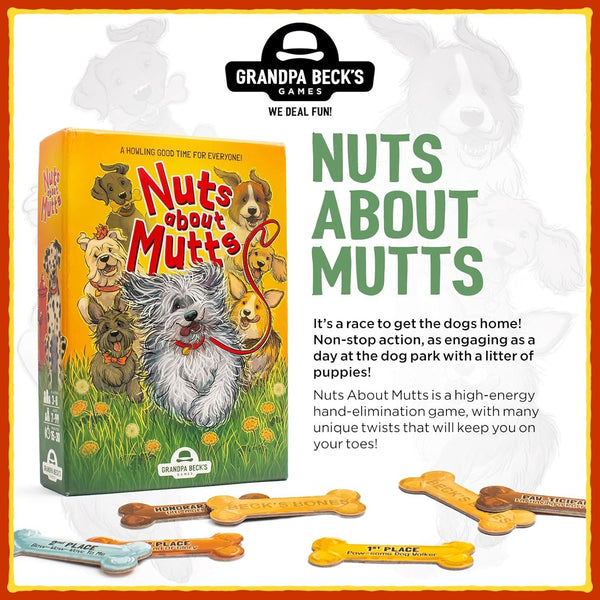 Grandpa Beck's Games Nuts About Mutts - Family-Friendly Hand-Elimination Card Game - for Kids, Teens, and Adults - from The Creators of Cover Your Assets - 3-8 Players, Ages 7+