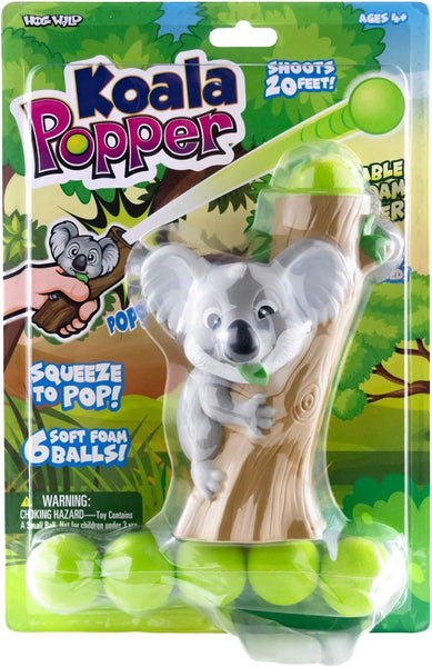 Hog Wild Koala Popper Toy - Shoot Foam Balls Up to 20 Feet - 6 Balls Included - Age 4+
