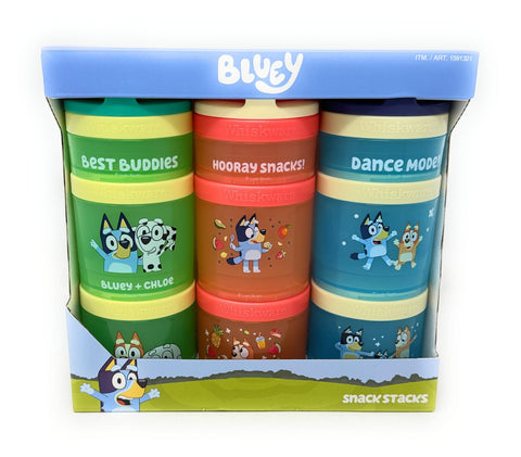 Whiskware Bluey Snack Containers, Portable Snack Stacks Pack (3 Count)