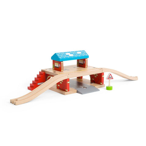 Bigjigs Rail, Overground Station, Wooden Toys, Bigjigs Train Accessories, Wooden Train Shed, Train Toys, Wooden Shed, Wooden Toys for 3 4 5 Year Olds