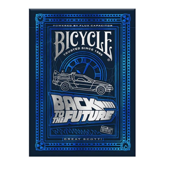 Bicycle Back To The Future Playing Cards, Premium Metallic Foil, Poker Size, Blue