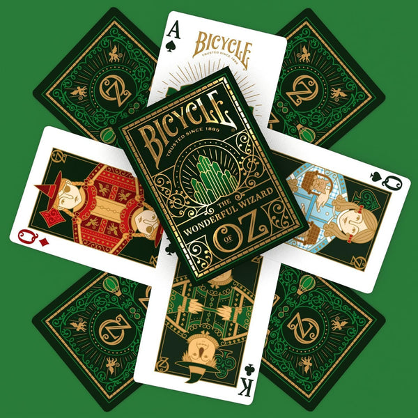Bicycle Wizard of Oz Playing Cards, Oz Inspired Playing Card Deck, Emerald and Gold, 1 Deck