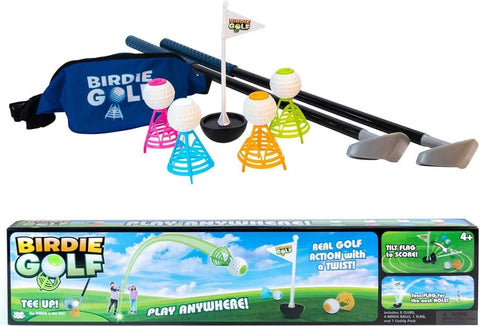 Hog Wild - Birdie Golf - Outdoor Game for Family Fun in The Backyard, at The Beach, on The Lawn - Active Play for Kids, Adults and Families – Set Includes 2 Clubs, 1 Flag, 4 Birdies and 1 Caddy Pack
