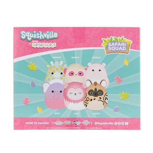 Squishville SQM0508 Safari Squad, Super Soft Mini Squishmallows, 5 cm Plush Figures, Pack of 6