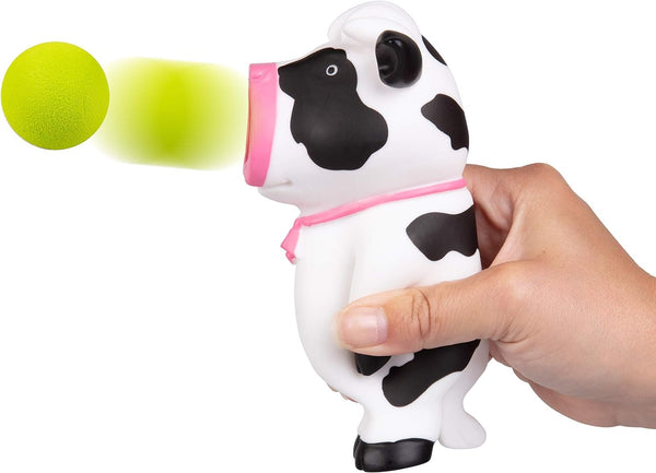 Hog Wild Cow Popper Toy - Shoot Foam Balls Up to 20 Feet - 6 Balls Included - Gift for Kids, Boys & Girls, Age 4+