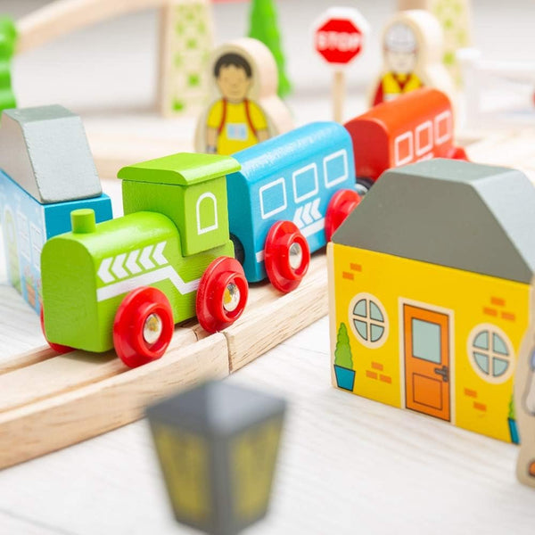 Bigjigs Rail, Town and Country Train Set, Wooden Toys, Wooden Train Set, Trains for Kids, Train Toys, Bigjigs Train, Wooden Train Track, Bigjigs Train Accessories