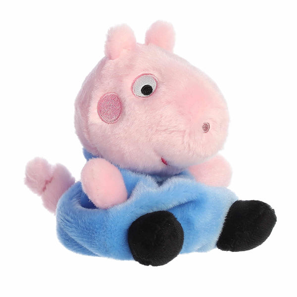 Aurora® Playful Peppa Pig™ George Pig Palm Pals™ Stuffed Animal - Officially Licensed Toys for All Fans - Perfect for Birthdays, Adults and Kids All Ages - Pink 4 Inches