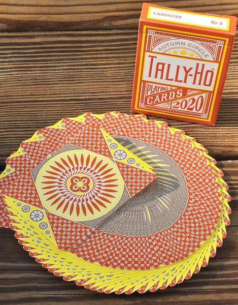 Tally-Ho Autumn Circle Back Playing Cards, Orange