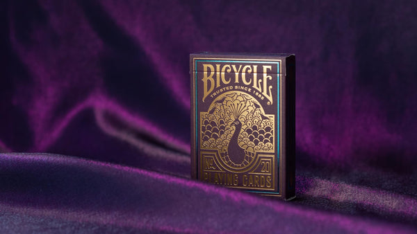 Bicycle Peacock Purple Premium Playing Cards - Gold Cold Foil Accents, Dazzling Design, Smooth Finish, Poker Size Standard Index