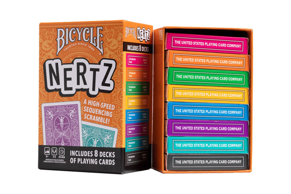 Bicycle Nertz Playing Card Game, 8 Decks of Playing Cards, Fast, Fun, Competitive Multiplayer Solitaire Game, Up to 8 Players, Jumbo Index