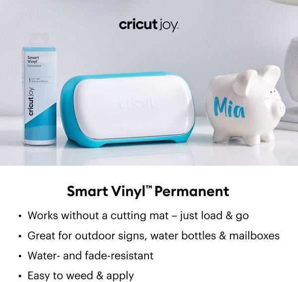 Cricut Smart Permanent Vinyl (5.5in x 48in, Mint) for Joy machine - matless cutting for shapes up to 4ft, & repeated cuts up to 20ft