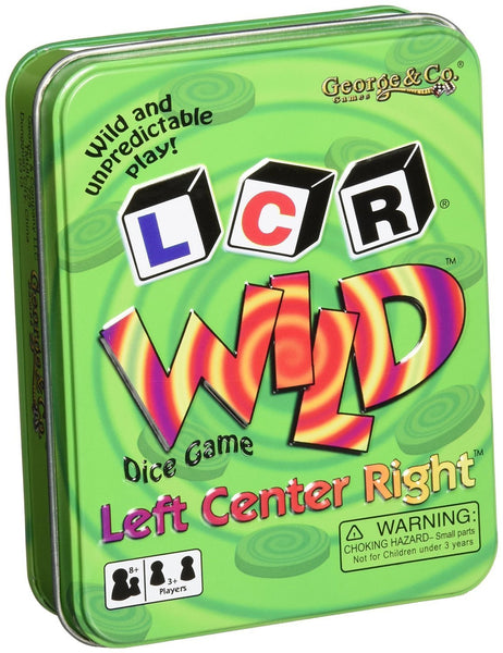 LCR Wild Dice Game - Left Center Right, Wild and Unpredictable Play, 3+ Players Ages 8+